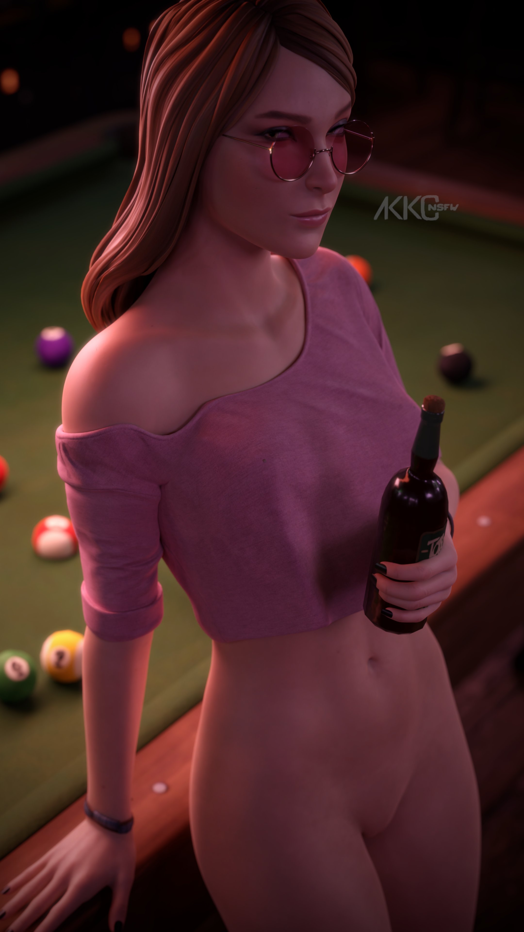 1girls, 3d, akkonsfw, beer, bottomless, female, full color, life is strange, no penetration, pussy, rachel amber, self upload, solo, solo female, tagme