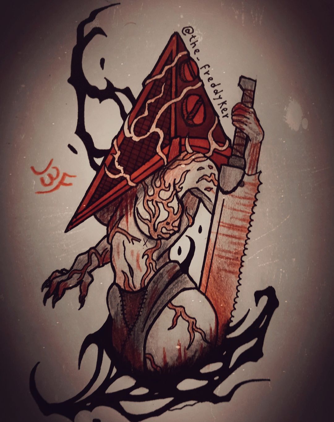 big_breasts female freddyker gore horror long_nails pyramid_head rule_63 sword