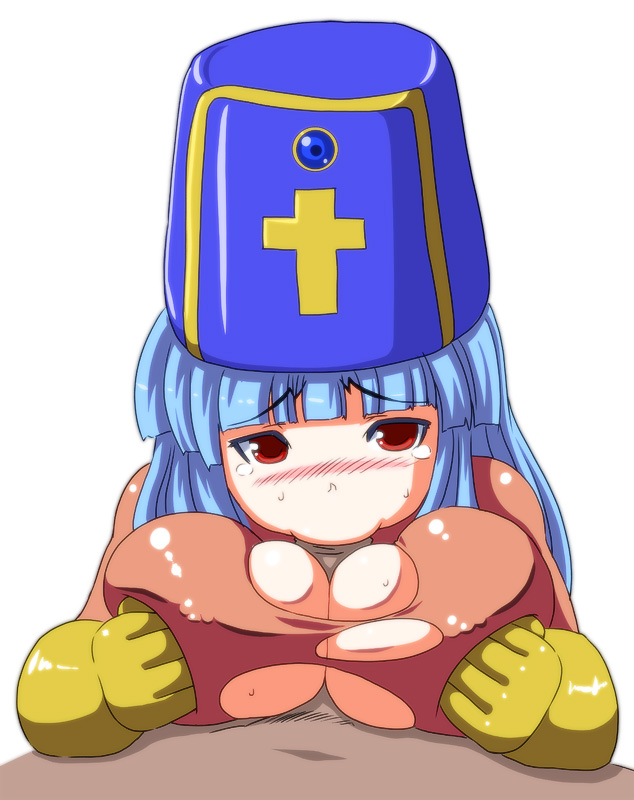 1girls blush clothing dragon_quest dragon_quest_iii female iyamato large_breasts oral_sex paizuri priest_(dq3) tagme titfuck torn_clothes