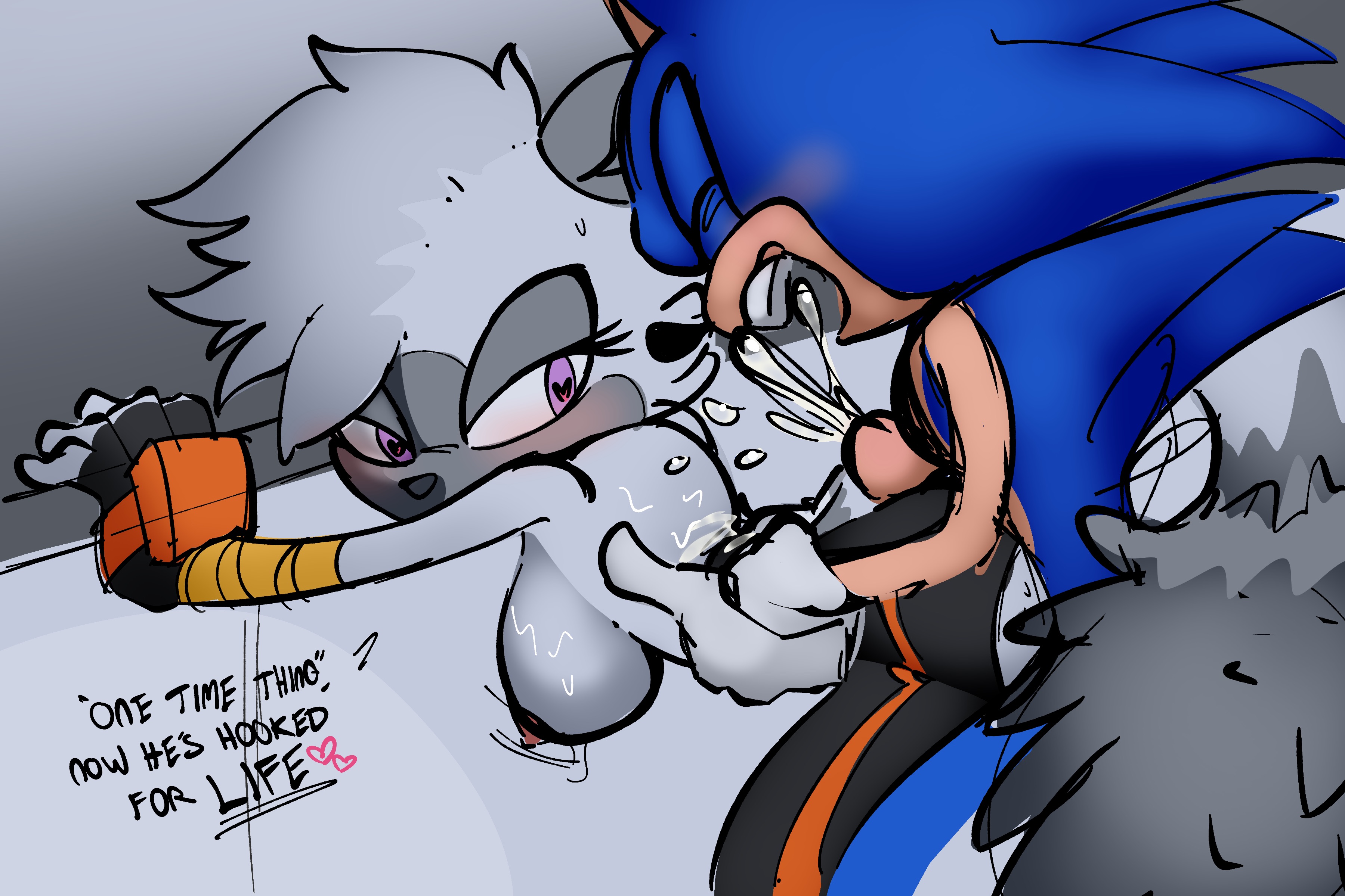 1boy, 1girls, ass, assjob, big breasts, breasts, buttjob, clothed, clothes, clothing, covered assjob, covered buttjob, cum, dry humping, female, grinding, heart eyes, idw comics, idw publishing, incognitosammy, large breasts, male, massive breasts, mobian (species), penis, sega, sonic (series), sonic the hedgehog, sonic the hedgehog (comics), sonic the hedgehog (idw), sonic the hedgehog (series), tail, tangle the lemur, tighesammy