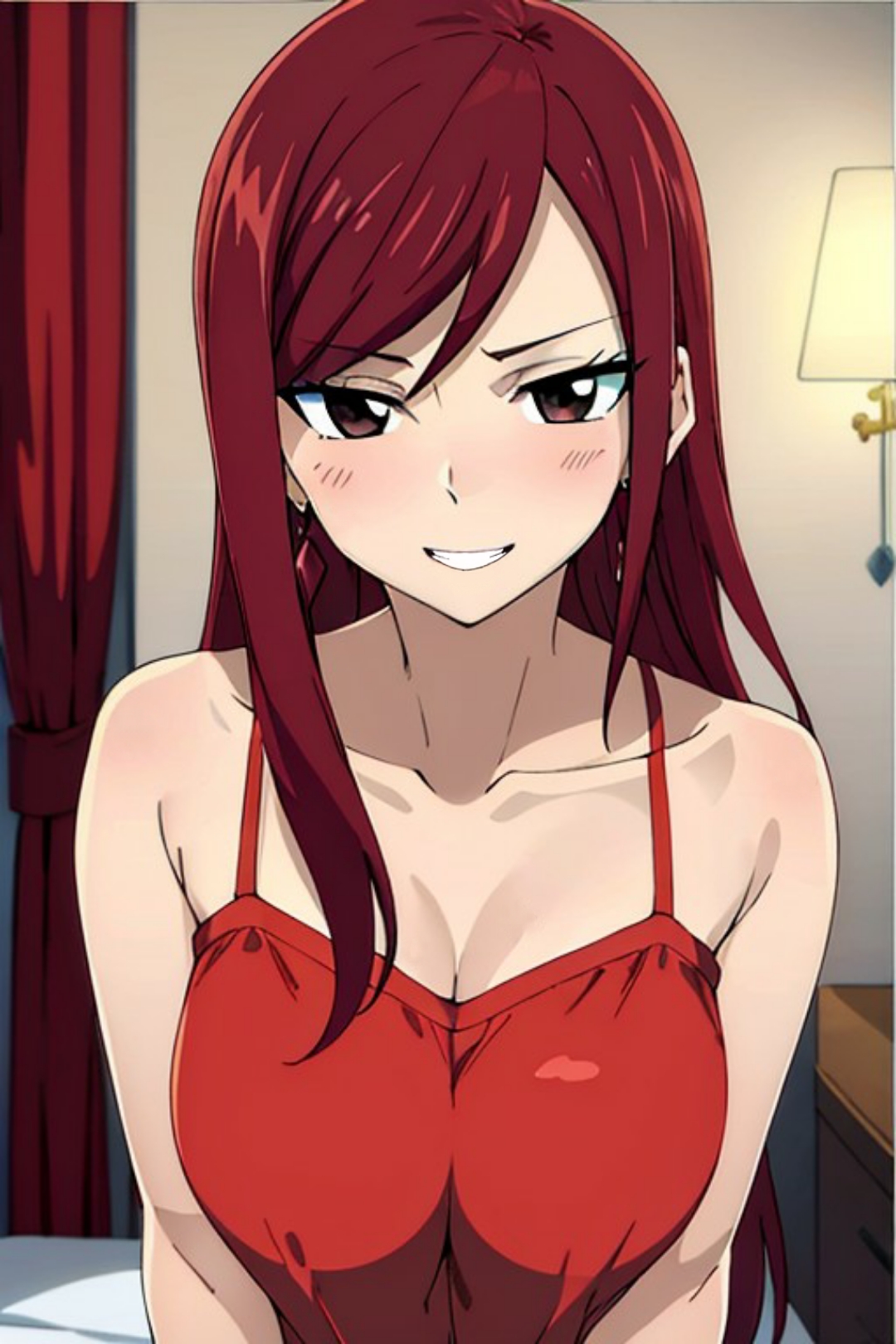 1girls, ai generated, big breasts, breasts, cute, erza scarlet, fairy tail, female, female only, solo