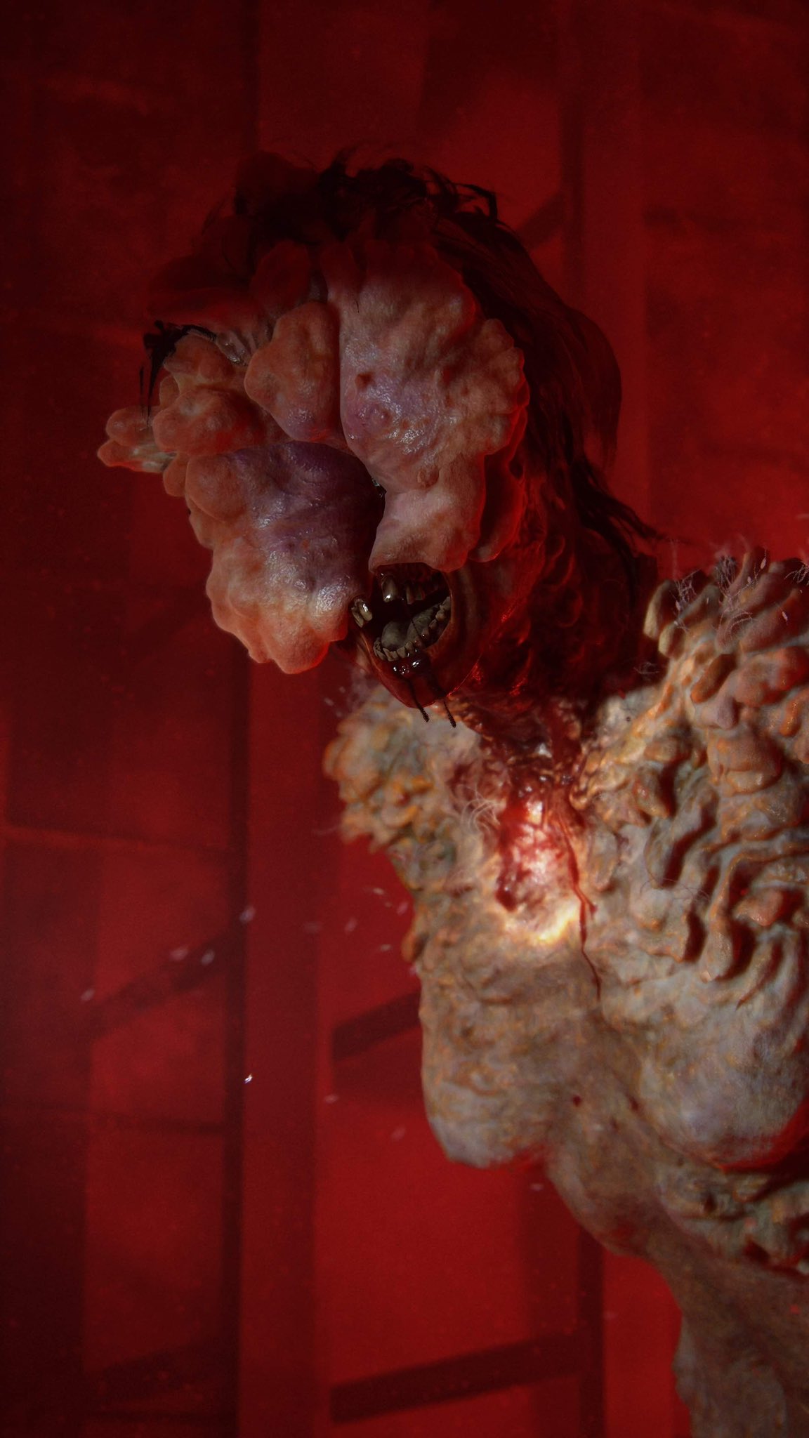 3d blood breasts brown_hair clicker cordyceps detailed_background eyeless female female_only fungus hair infected monster monster_girl naughty_dog nightmare_waifu nipples nude screencap solo sony_interactive_entertainment the_last_of_us the_last_of_us_2