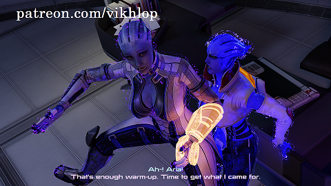 3d alien alien_girl anal_sex aria_t'loak asari asari_futanari biotic biotics choking comic comic_page cum_in_pussy dominant english female futa_on_female futanari huge_cock liara_t'soni mass_effect submissive_female submissive_pov vikhlop