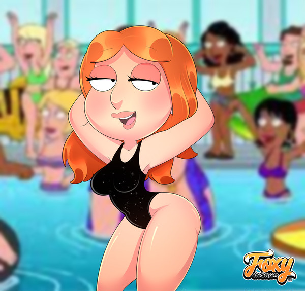 family_guy female female_only foxnbox lois_griffin pool swimsuit swimwear thick_thighs