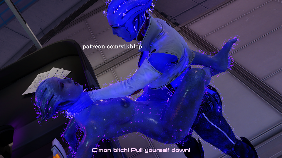 3d alien alien_girl aria_t'loak asari asari_futanari biotic biotics choking comic comic_page cum_in_pussy dominant english female futa_on_female futanari huge_cock liara_t'soni mass_effect submissive_female submissive_pov vaginal_penetration vaginal_sex vikhlop