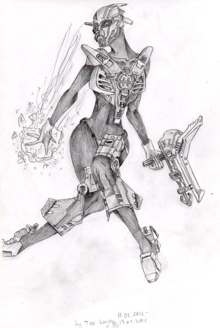 1girl 1girls 2012 armor armored_female artist_signature dated female hero_factory lego natalie_breez no_color pencil_(artwork) robot robot_girl robot_humanoid solo solo_female solo_focus tagme toa-lagara weapon