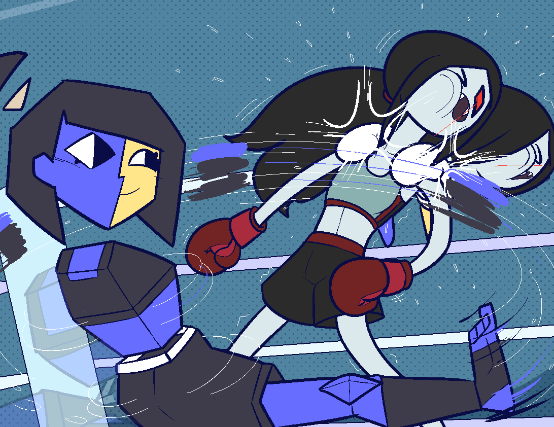 adventure_time boxing boxing_gloves boxing_match boxing_ring cartoon_network ena female female_focus female_only humanoid joel_g marceline marceline_abadeer marceline_the_vampire_queen netto-painter split_form vampire vampire_girl warner_brothers