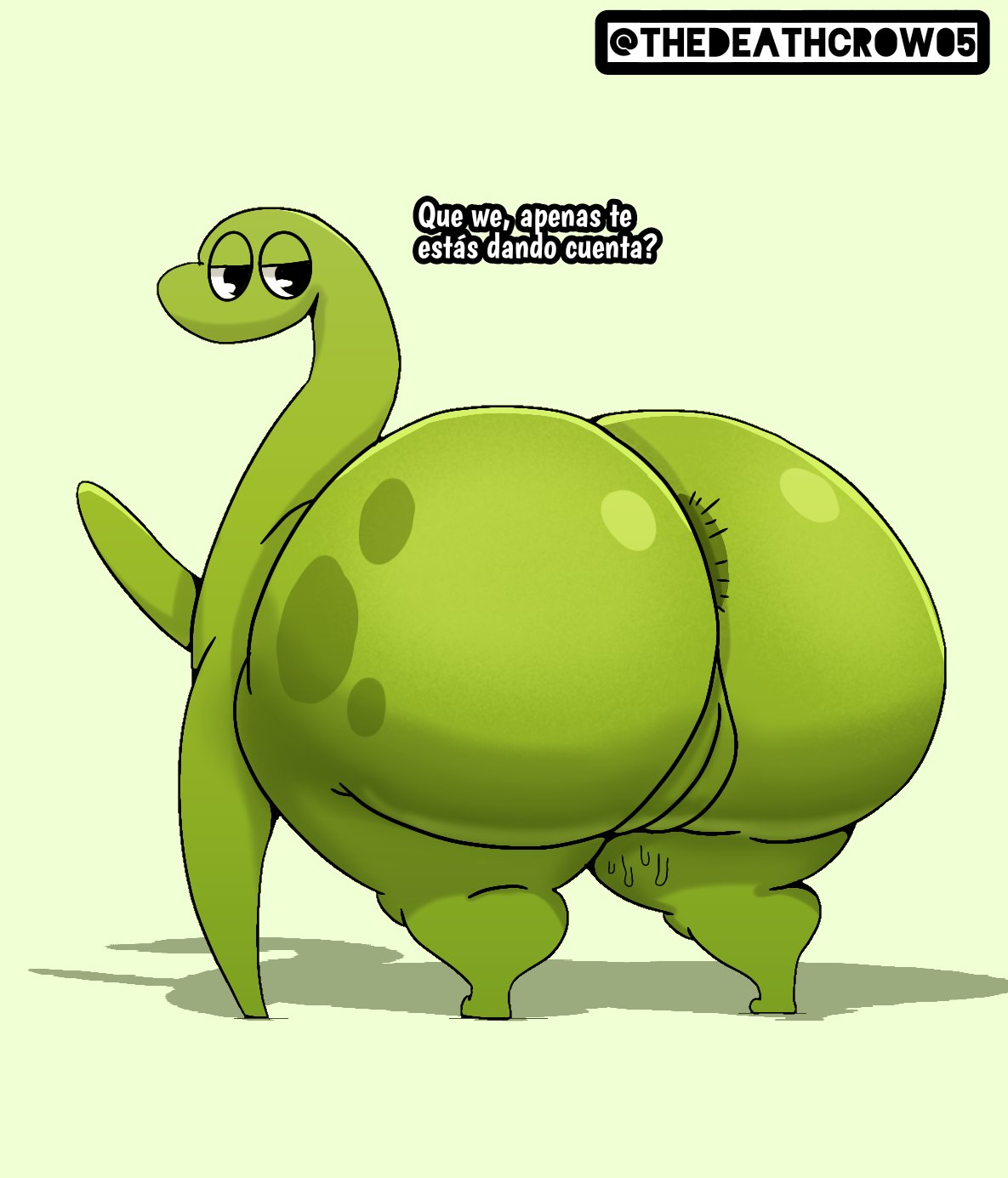 ass big_ass big_butt bonga bongo_(bonguitoweon) bongo_(character) bongo_(series) bonguitoweon dino dinosaur female looking_back spanish_text tagme thedeathcrow05 thick_thighs vagina