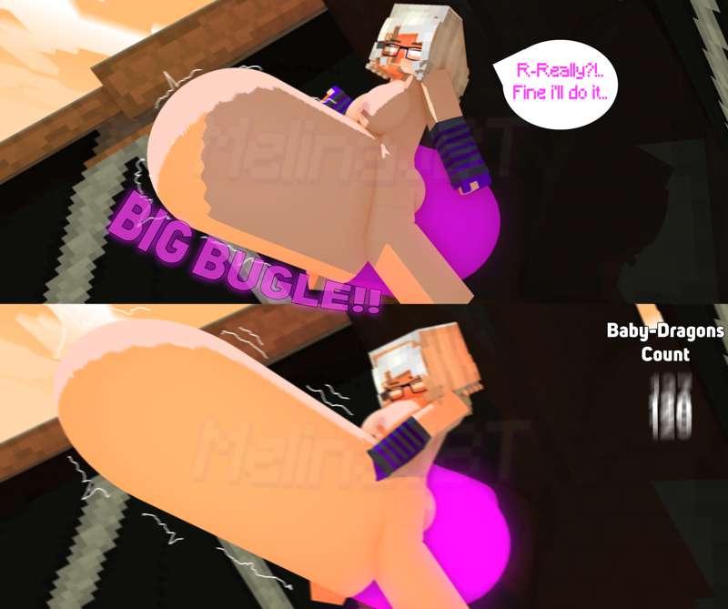 1boy 1girls 3d big_ass big_breasts blush deep_penetration dialogue english_text female gloves gloves_only hyper_penetration hyper_penis hyper_stomach_bulge impregnation melanie_thompson_(melinajbt) melinajbt minecraft nude penetration ridiculous_fit sex solo_focus stomach_bulge tagme watermark