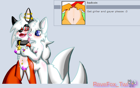 blue_eyes blush breast_grab breasts canine collar female fox fur furaffinity furry_ears furry_tail nipples percival piercing purple red_eyes tail twi twifoxy wolf