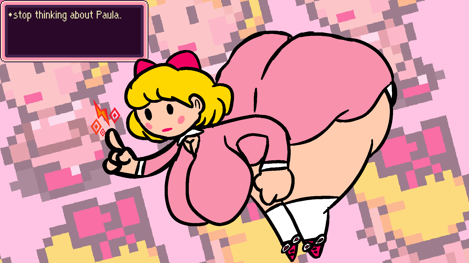 1girls age_difference big_ass big_breasts big_butt blonde_hair breasts earthbound earthbound_(series) english_text fat fat_woman female female_focus female_only figure hourglass huge_breasts looking_at_viewer monstorlilly mother_(series) mother_2 nintendo omegawhip owo_sault_(artist) paula paula_jones paula_polestar sagging shortstack smooth_skin solo stop_thinking_about_sex talking talking_to_viewer text thick_thighs video_games wide_hips