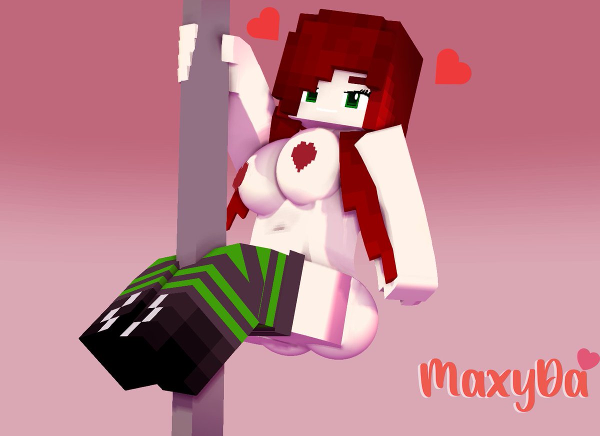 1girls 3d ass bisexual_(female) boots breasts erect_nipples female green_eyes horny_female human humanoid looking_at_viewer max_welsh_(maxyda) maxyda mine-imator minecraft no_panties nude_female pole pole_dancing red_hair smile solo solo_female stockings strip_club strip_dance striped_clothing stripper_pole tagme