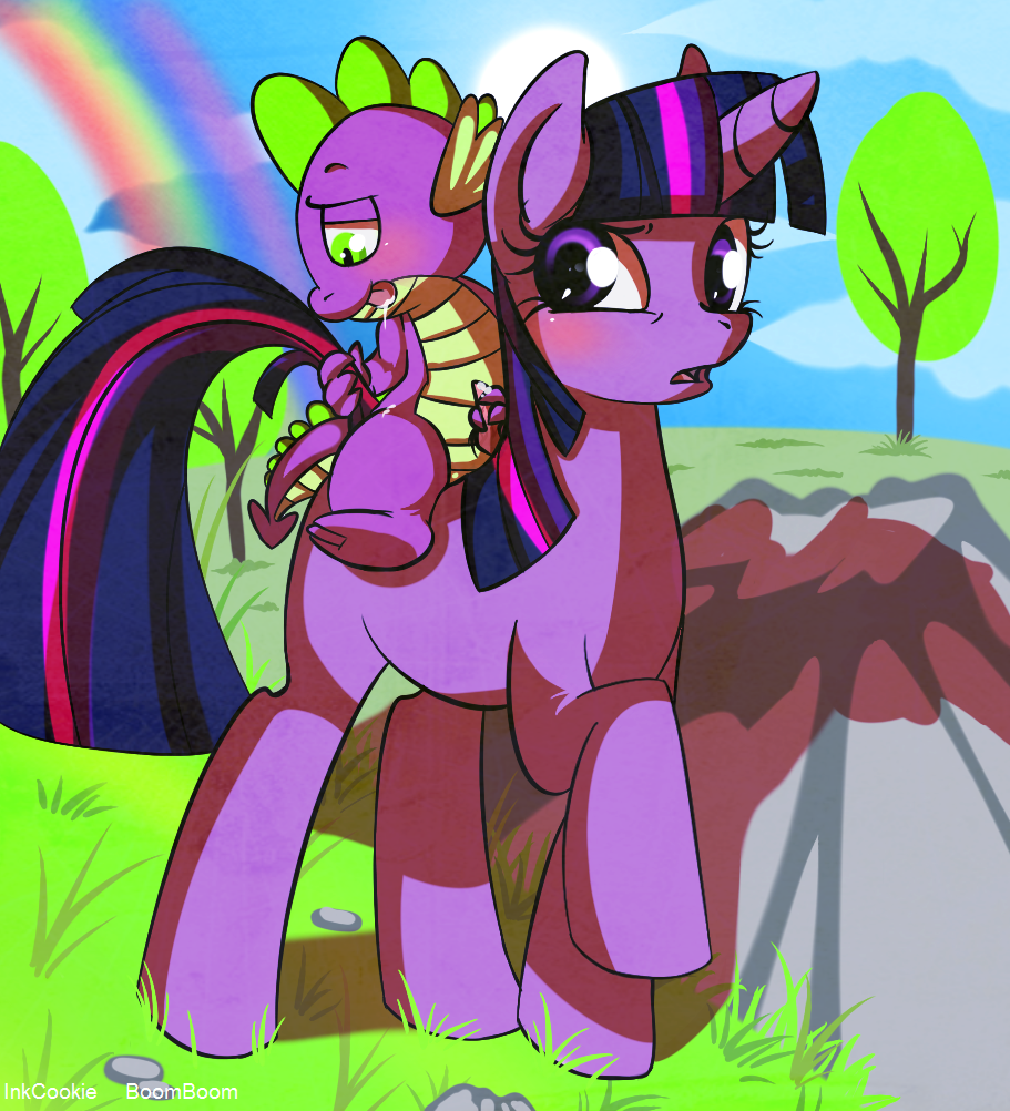 2d dragon equine female feral friendship_is_magic horn horse inkcookie male masturbation my_little_pony no_penetration penis pony quadruped smooth_skin spike spike_(mlp) straight tail twilight_sparkle_(mlp) unicorn