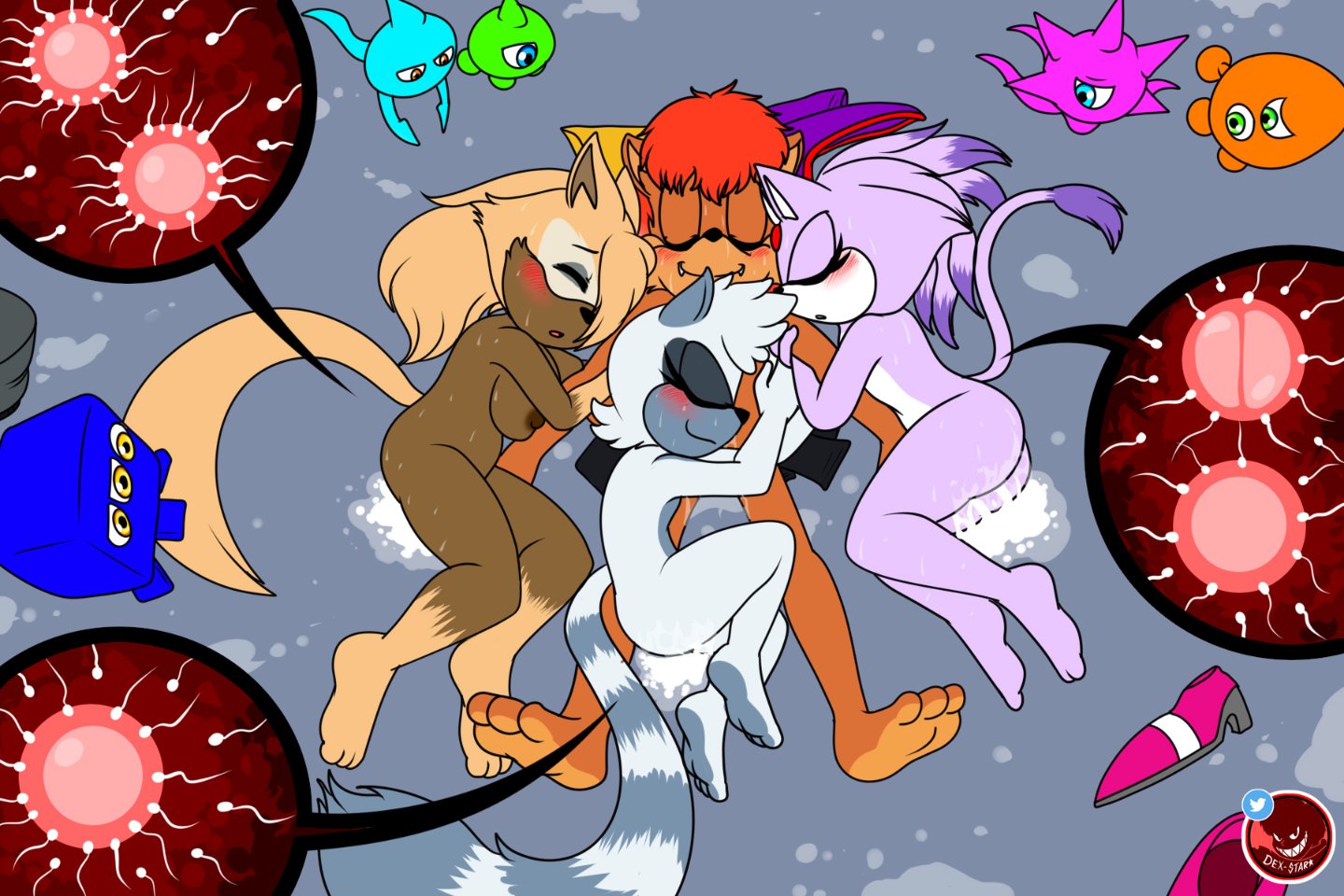 after sex, after vaginal, anthro, blaze the cat, blue wisp, blue wisp (sonic), blush, cyan wisp, cyan wisp (sonic), dexstar, female, furry, furry female, furry male, green wisp, green wisp (sonic), idw comics, idw publishing, impregnation, male, mobian (species), orange wisp, orange wisp (sonic), pink wisp, pink wisp (sonic), pussy, sega, sleeping, smile, sonic (series), sonic colors, sonic the hedgehog (comics), sonic the hedgehog (idw), sonic the hedgehog (series), straight, tangle the lemur, whisper the wolf, wisp (sonic)