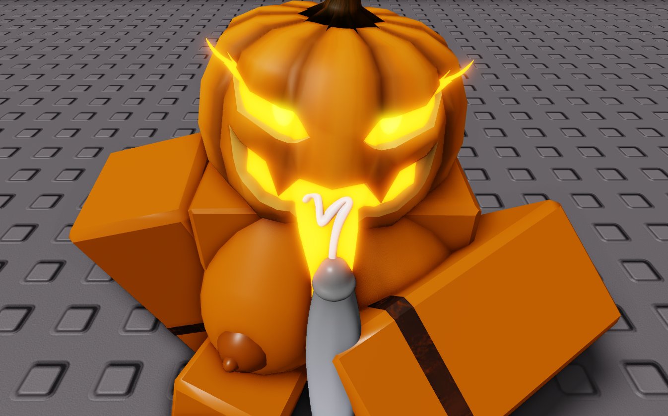 1girls 3d cum_in_mouth lampshaderr34 nude pumpkin pumpkin_head roblox robloxian tagme