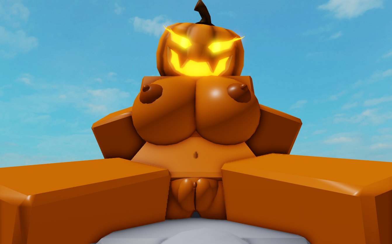 1girls 3d ambiguous_gender ambiguous_penetration big_breasts breasts female female_only femdom halloween lampshaderr34 nude presenting_pussy pumpkin pumpkin_head pussy roblox robloxian sitting vagina video_games