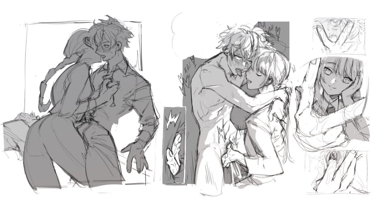1boy, 1girls, blushing, chainsaw man, cuntboy, denji (chainsaw man), female, female dominating male, femdom, fingering, infinito creare, intersex, makima (chainsaw man), male, male focus, malesub, masturbating other, masturbation, naked, naked male, pussy, spread pussy, tagme, tongue, tongue out, wet pussy