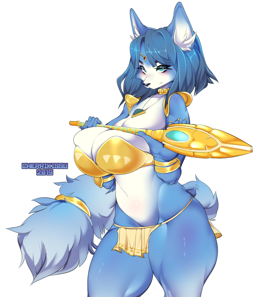 2019 5_fingers accessory anthro arm_tuft armor belly big_breasts big_ears black_eyebrows black_eyelashes black_nose blue_body blue_ears blue_eyes blue_face blue_fur blue_hair blue_tail blush bodily_fluids bottomwear bracers breasts canid canine cheek_tuft cherrikissu choker cleavage clothed clothing crotch_lines curvy_figure digital_media_(artwork) elbow_tuft eyebrow_through_hair eyebrows eyelashes eyeliner eyeshadow facial_tuft female fingernails fingers fluffy fluffy_ears fluffy_tail fox fur fur_tuft furgonomics gem glistening glistening_armor glistening_body glistening_clothing glistening_eyes glistening_fur glistening_hair glistening_jewelry glistening_legs glistening_nose glistening_topwear glistening_weapon gold_(metal) gold_armor gold_choker gold_clothing gold_jewelry gold_necklace gold_topwear gold_weapon hair half-closed_eyes holding_object holding_staff holding_weapon hourglass_figure huge_breasts humanoid_hands inner_ear_fluff jewelry krystal loincloth long_hair long_tail looking_aside looking_at_viewer makeup mammal mascara monotone_belly monotone_breasts monotone_eyebrows monotone_hair monotone_nose mouth_closed multicolored_body multicolored_bottomwear multicolored_clothing multicolored_ears multicolored_face multicolored_fur multicolored_loincloth multicolored_topwear muscular muscular_anthro muscular_female muscular_legs muscular_thighs nail_polish narrowed_eyes navel necklace nintendo portrait prick_ears pubic_mound ruby_(gem) sapphire_(gem) shoulder_pads signature simple_background skimpy small_waist snout solo staff standing star_fox sweat tail tail_accessory tail_jewelry tailband tan_bottomwear tan_clothing tan_loincloth tan_topwear text thick_thighs three-quarter_portrait tight_clothing topwear translucent translucent_hair tribal tribal_clothing tuft unconvincing_armor v-cut weapon white_background white_belly white_body white_breasts white_ears white_face white_fur wide_hips yellow_bottomwear yellow_clothing yellow_loincloth yellow_nails yellow_topwear