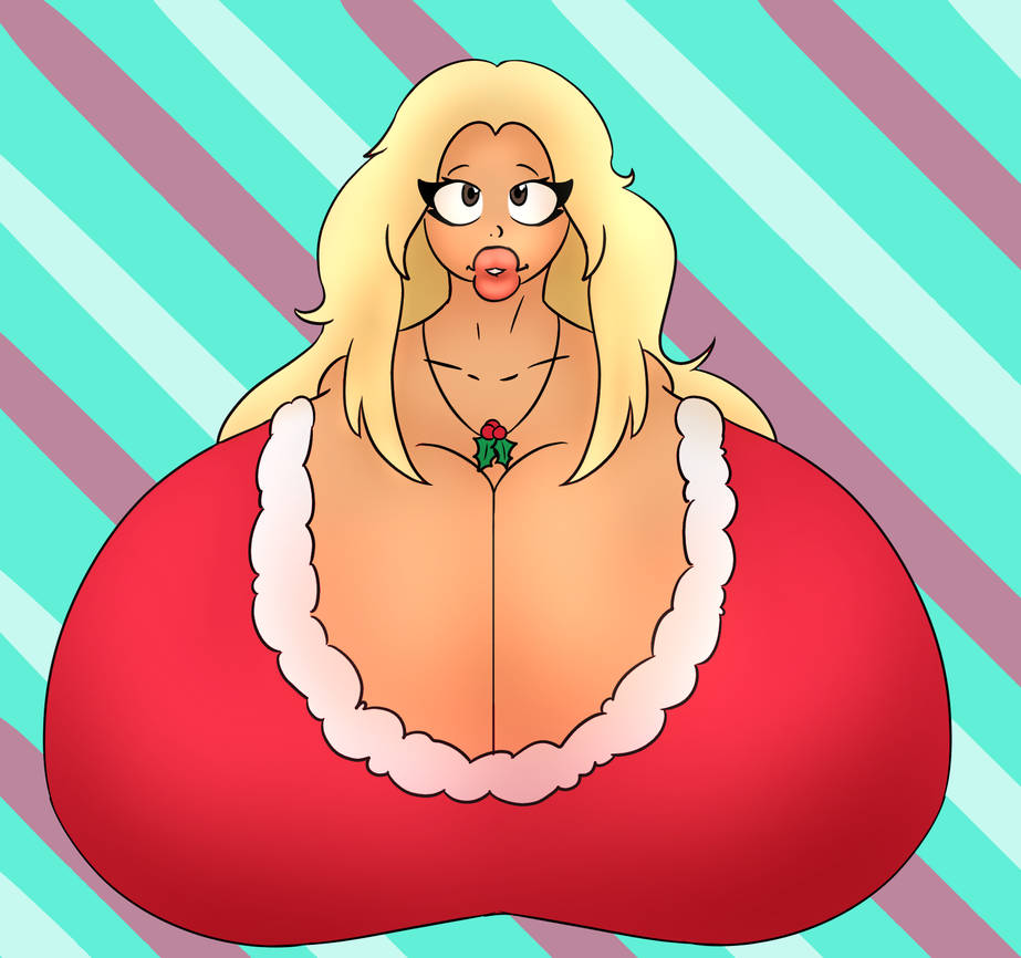 big_ass big_breasts breasts_bigger_than_head christmas clothed dorito228 female female_only hyper_bimbo