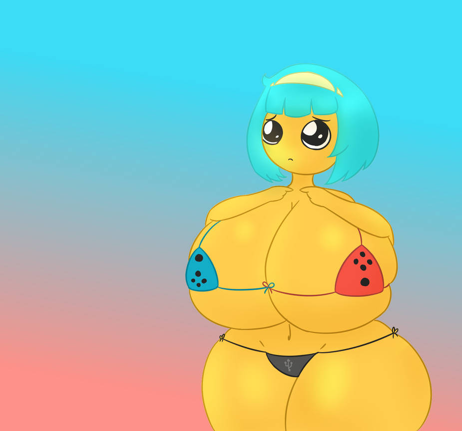 amelia_n. big_ass big_breasts bikini dorito228 emoji emoji_(race) female female_only hyper_bimbo nintendo