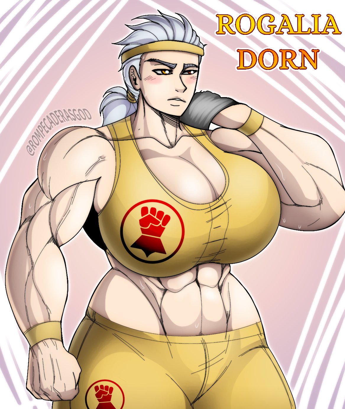 big_breasts big_hips female female_space_marine genderswap_(mtf) heretic imperial_fists_(space_marine) imperium_of_man muscular primarch rogal_dorn rompecaderasgod rule_63 training warhammer_(franchise) warhammer_40k white_hair yellow_eyes