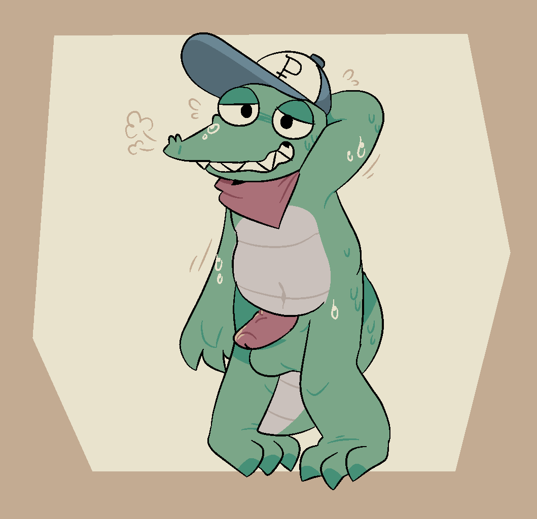 alligator anthro balls cock dick later_alligator pat_(later_alligator) pawplants penis scalie shy