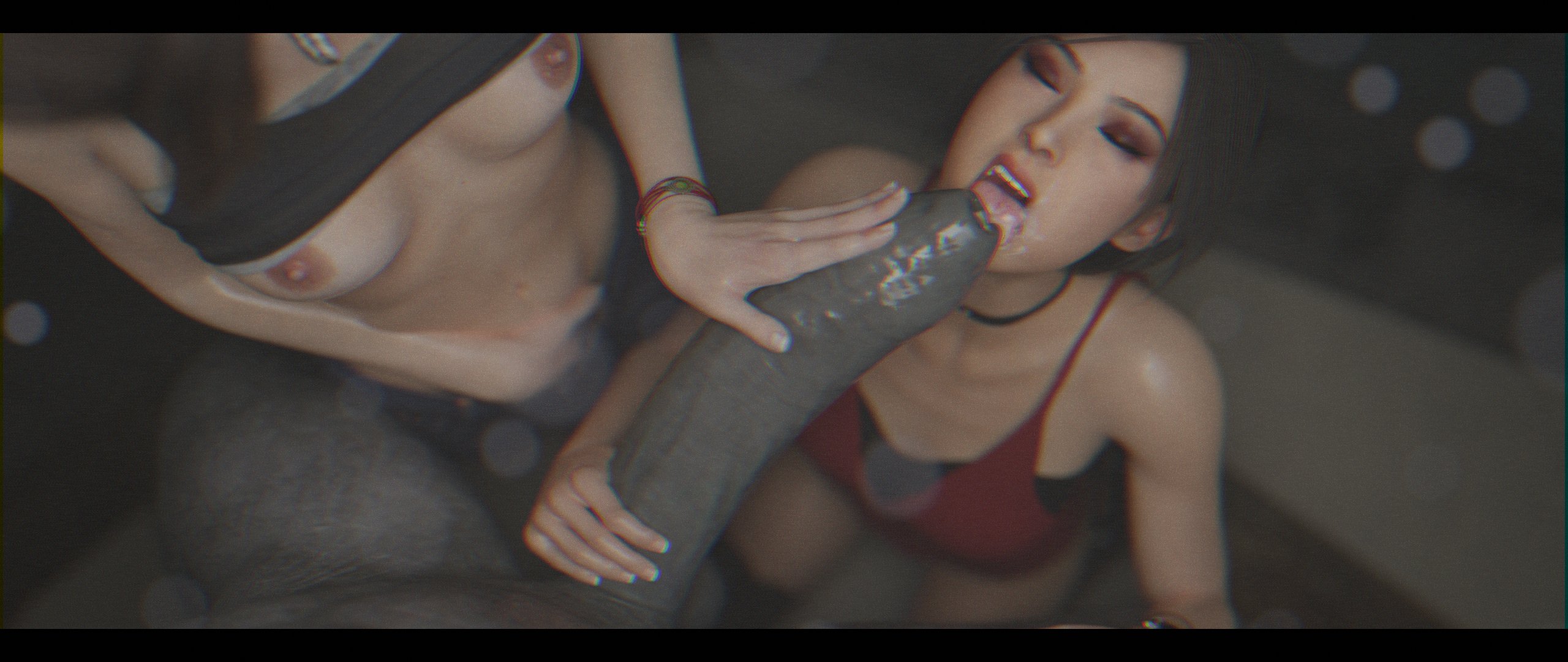 2girls, 3d, 3d (artwork), ada wong, ada wong (adriana), asian female, breasts, capcom, claire redfield, claire redfield (jordan mcewen), clothing, cock worship, exposed breasts, fellatio, female, foreskin, happy, happy sex, happy trail, harem, love, lovers, male, masturbation, mr x, penis, resident evil, resident evil 2, resident evil 2 remake, size difference, stephanie23, tagme, tongue, tongue out, tyrant, uncircumcised
