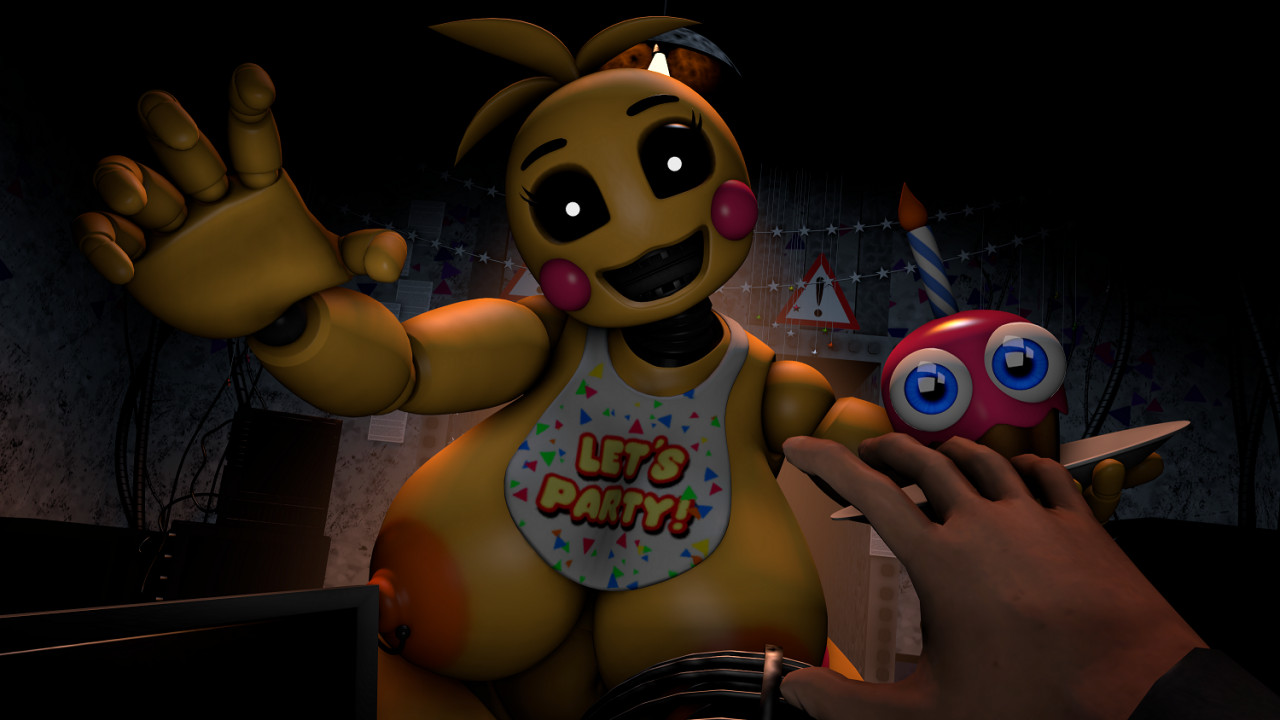 3d, babyhunt4, big breasts, breasts, cupcake (fnaf), female, five nights at freddy's, five nights at freddy's 2, fnaf2 location, human, imminent sex, jeremy fitzgerald, looking at viewer, nipples, pov, robot, runaboo chica, scottgames, source filmmaker, tagme, toy chica (fnaf)