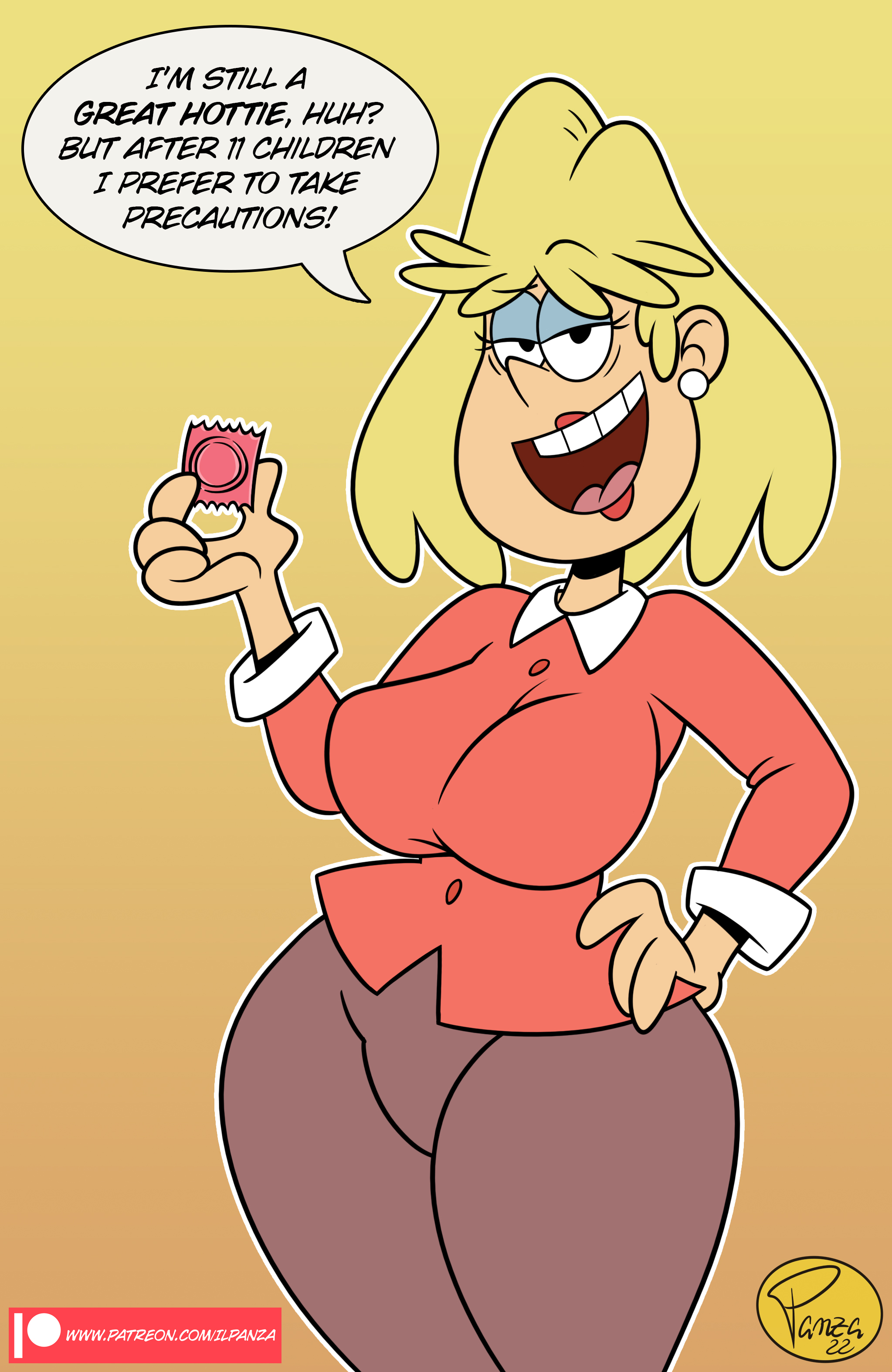 accurate art style, ass, big ass, big breasts, breasts, condom, female, female only, ilpanza, milf, naked, nude, rita loud, the loud house