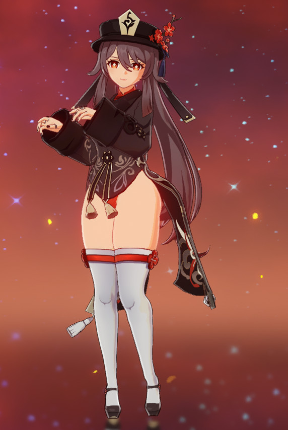 female, genshin impact, hazeker, hu tao (genshin impact), mod, tagme, thick thighs, wide hips