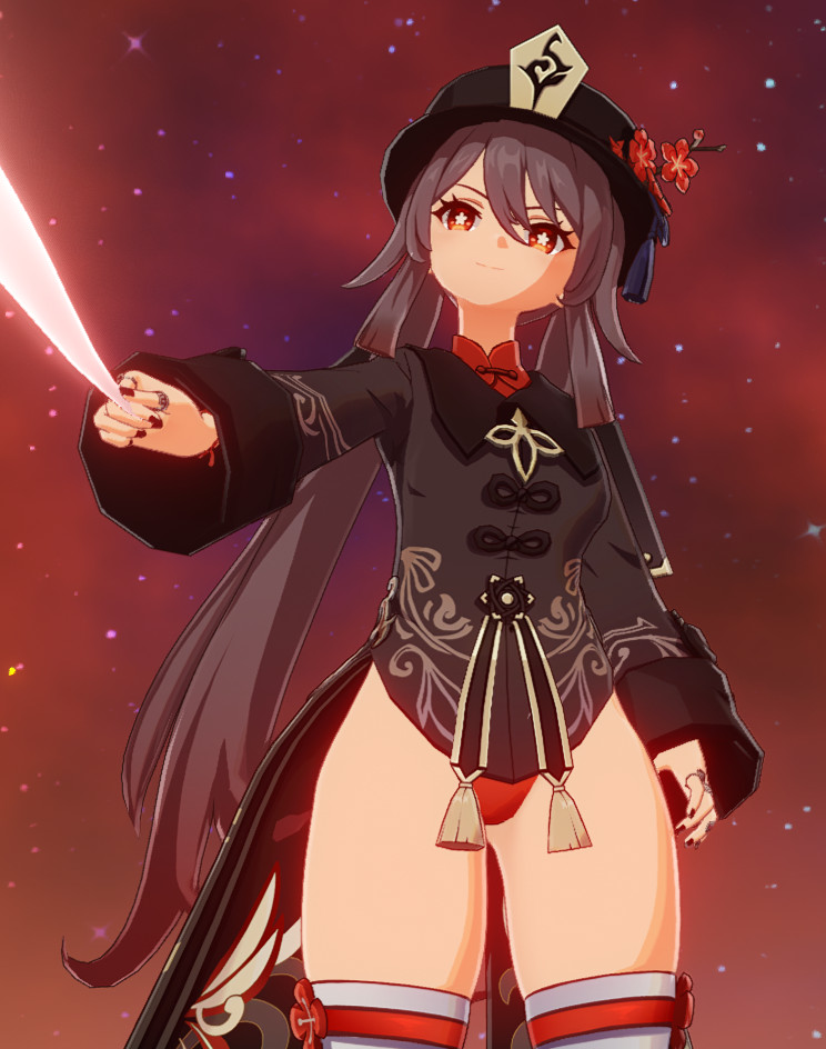 female, genshin impact, hazeker, hu tao (genshin impact), mod, tagme, thick thighs, wide hips
