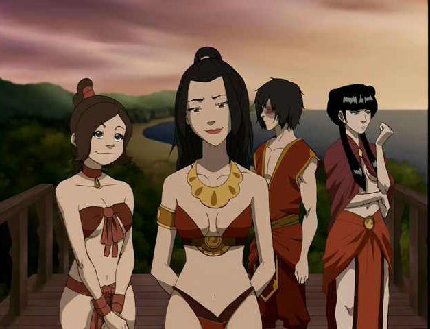 1boy, 3girls, accurate art style, alternate hairstyle, avatar the last airbender, azula, black hair, braided ponytail, breasts, brother and sister, brown hair, cape, choker, cleavage, collarbone, dark hair, double bun, female, fire nation, goth, goth girl, gothic, hands behind back, harem, human, jewelry, light skin, light-skinned female, light-skinned male, mai (avatar), male, multiple females, multiple girls, muscular, muscular chest, muscular male, outdoors, pale, pale skin, pale-skinned female, ponytail, prince, princess, royal, royalty, screencap, screenshot, screenshot edit, semi incest, sideboob, sidelocks, skimpy, skimpy clothes, skimpy dress, skirt, sky, ty lee, underboob, zuko