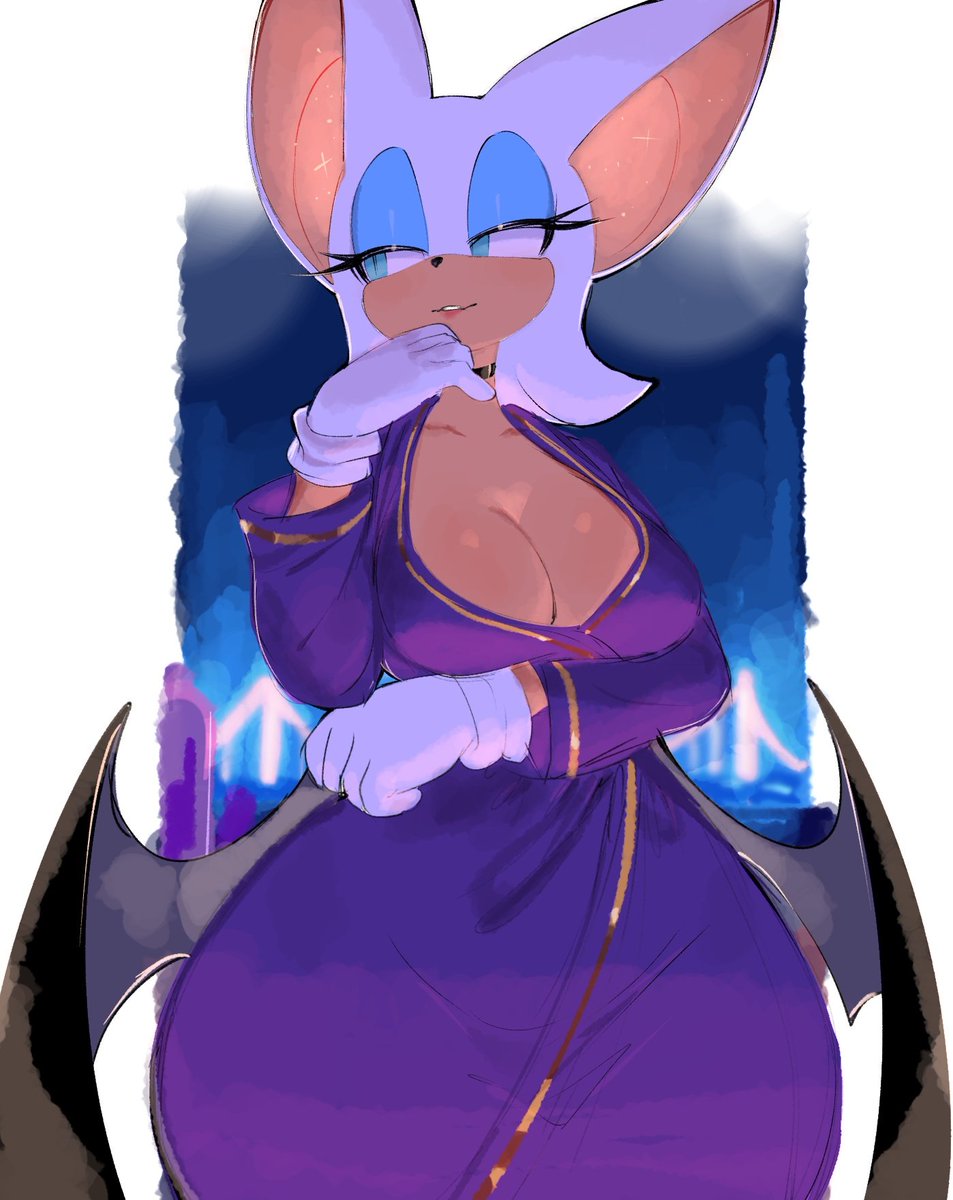 1girls, barely contained breasts, barely fits, bat, bat ears, bat wings, big breasts, breasts, cleavage, eyelashes, eyeshadow, female, female only, green eyes, large breasts, rouge the bat, sega, solo, solo female, sonic (series), sonic the hedgehog (series), tan body, tan skin, thick thighs, thighs, usa37107692, white fur, white hair, wide hips, wings