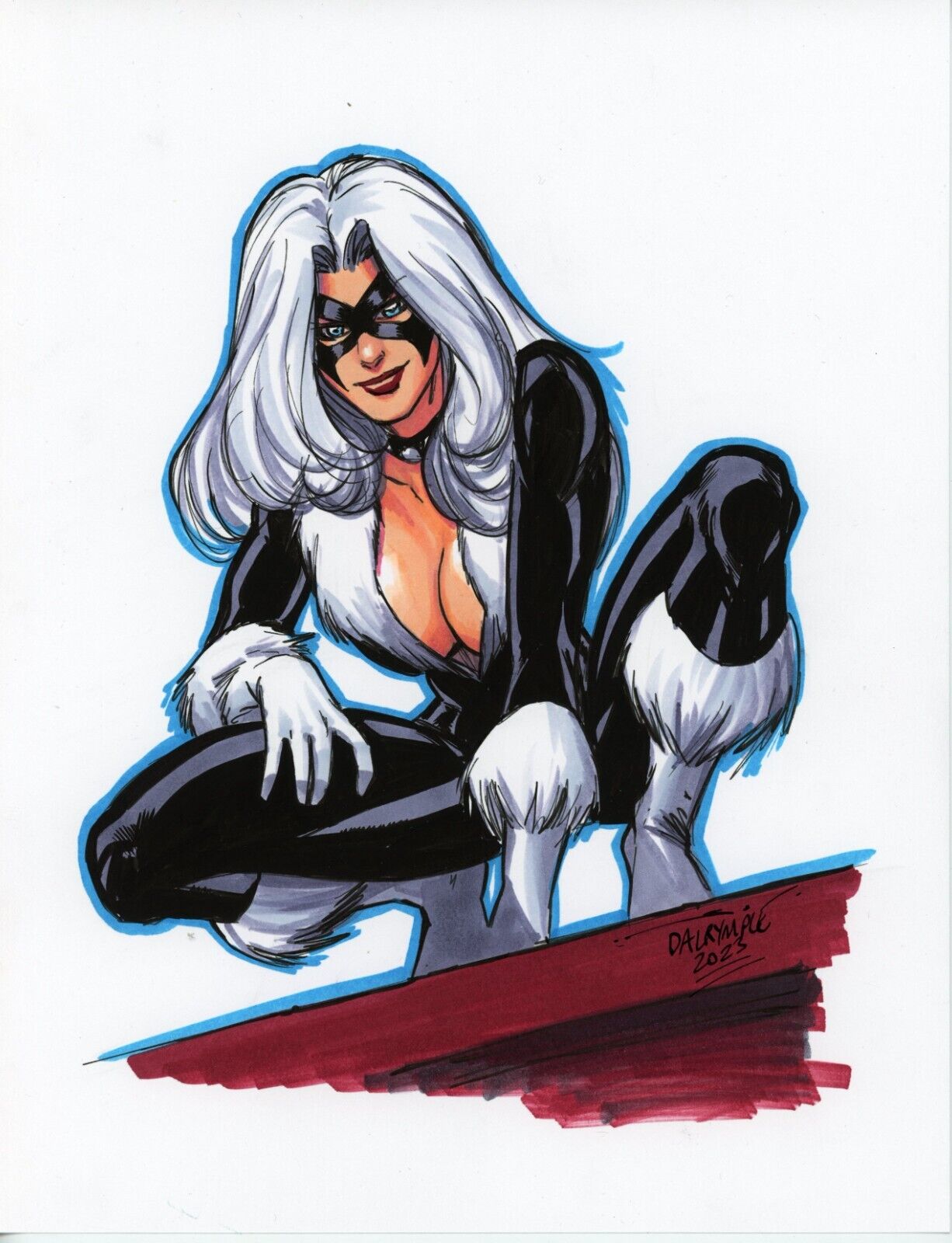 1girls black_cat_(marvel) curvaceous curvy_female curvy_figure felicia_hardy latex_suit long_hair marvel scott_dalrymple skin_tight spider-man_(series) victim_official voluptuous voluptuous_female white_hair