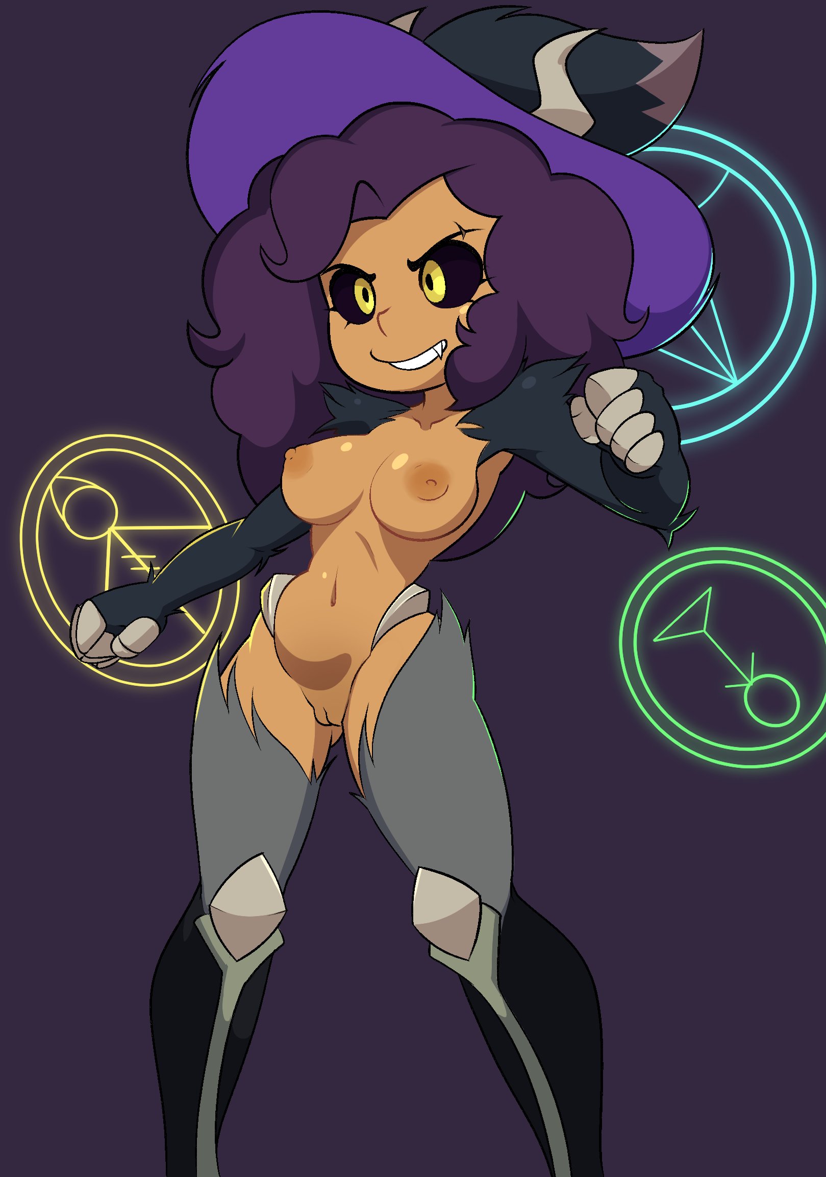 1girls, big breasts, black fur, breasts, dark skin, dark-skinned female, disney, disney channel, exposed breasts, exposed pussy, female, female focus, female only, fur, gold eyes, kohiitiimo, large breasts, long hair, luz noceda, luzan, magic, medium breasts, no bra, no panties, petite, pussy, slim waist, standing, straight hair, the owl house, the owl house (finale), titan luz, yellow eyes, young, younger female