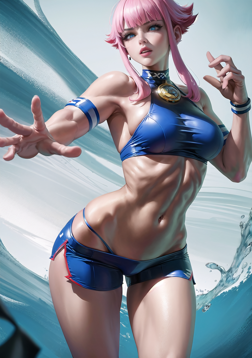 1girls, ai generated, capcom, curvy female, curvy figure, female, female focus, female only, hi res, manon legrand, pink hair, short hair, stable diffusion, street fighter, street fighter 6, voluptuous female
