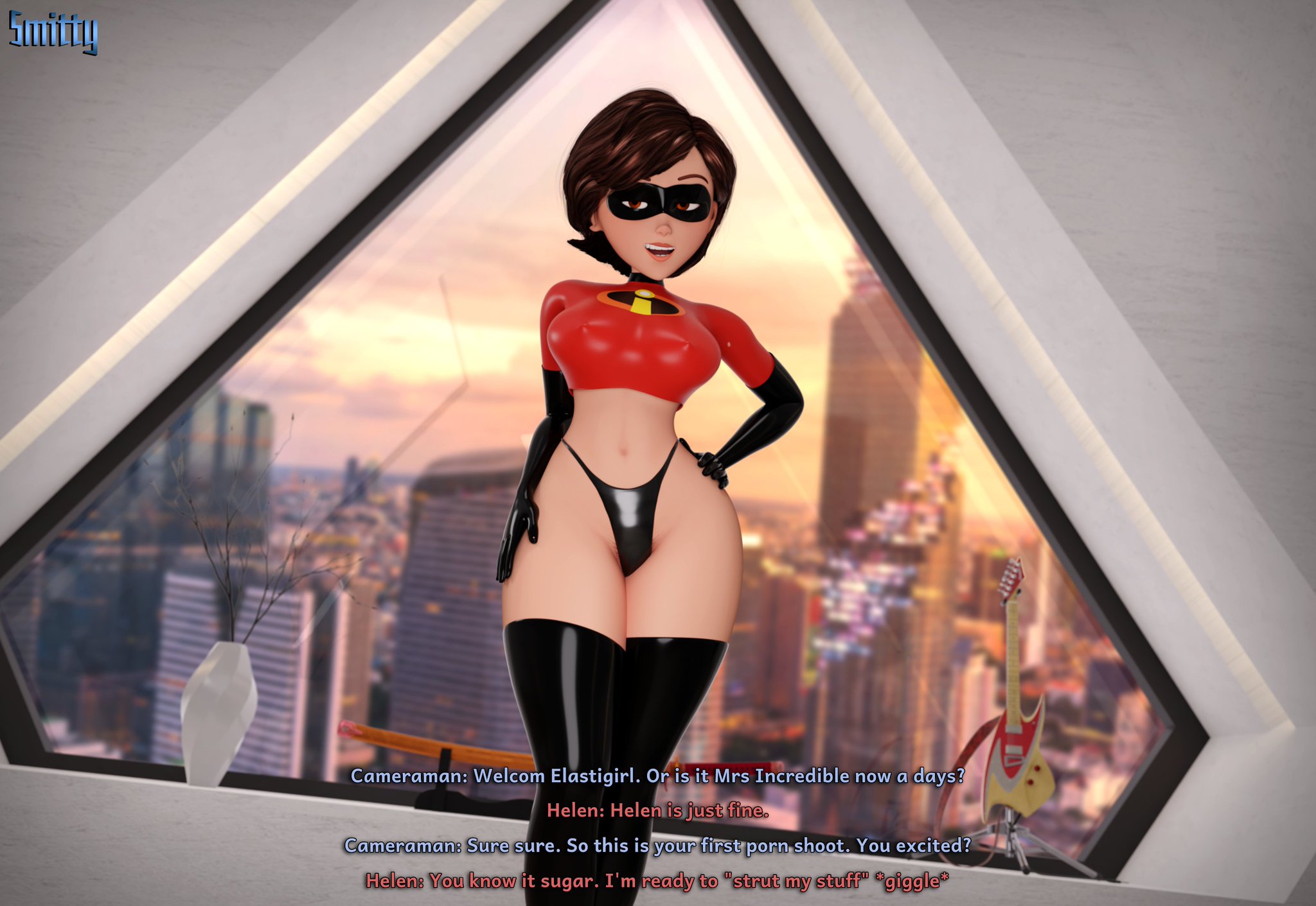 1girls, 3d, 3d (artwork), ass, big ass, big breasts, blender (software), bottom heavy, breasts, brown hair, bubble ass, bubble butt, busty, digital media (artwork), disney, elastigirl, eyebrows, eyelashes, eyes, fat ass, female, female only, hair, helen parr, hero, heroine, hips, hourglass figure, huge ass, huge breasts, human, large ass, large breasts, legs, light skin, light-skinned female, lips, mature female, milf, mother, offscreen character, pixar, short hair, smitty34, straight hair, superhero, superheroine, the incredibles, the incredibles 2, thick, thick hips, thick legs, thick thighs, thighs, top heavy, upper body, voluptuous, voluptuous female, waist, wide hips
