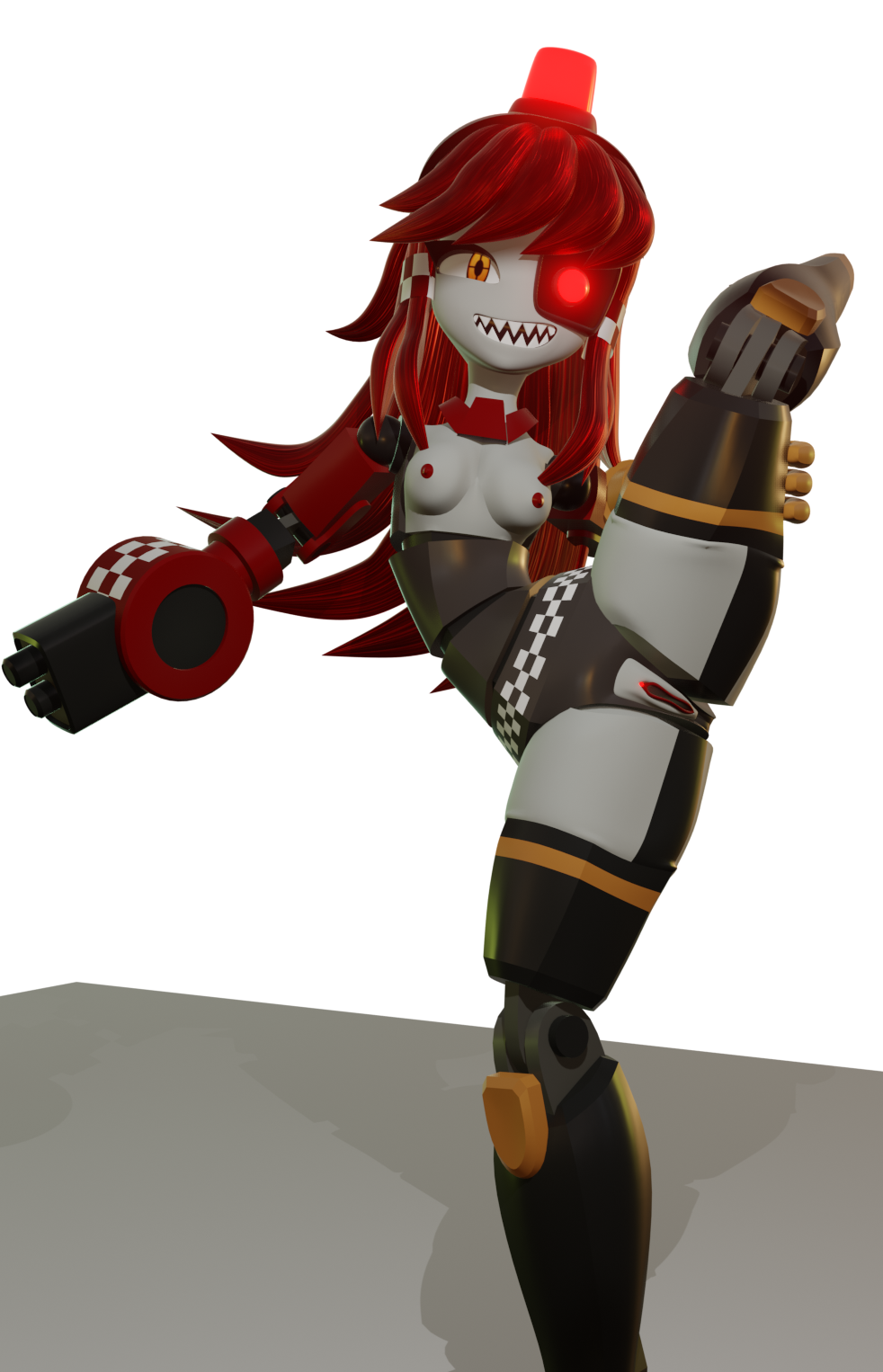 3d 3d_model female girl legs_apart mimi_sentry red_hair robot robot_girl sentry_(team_fortress_2) sentry_turret solo solo_female team_fortress_2 tf2 theheretek transparent_background valve valve_(company)