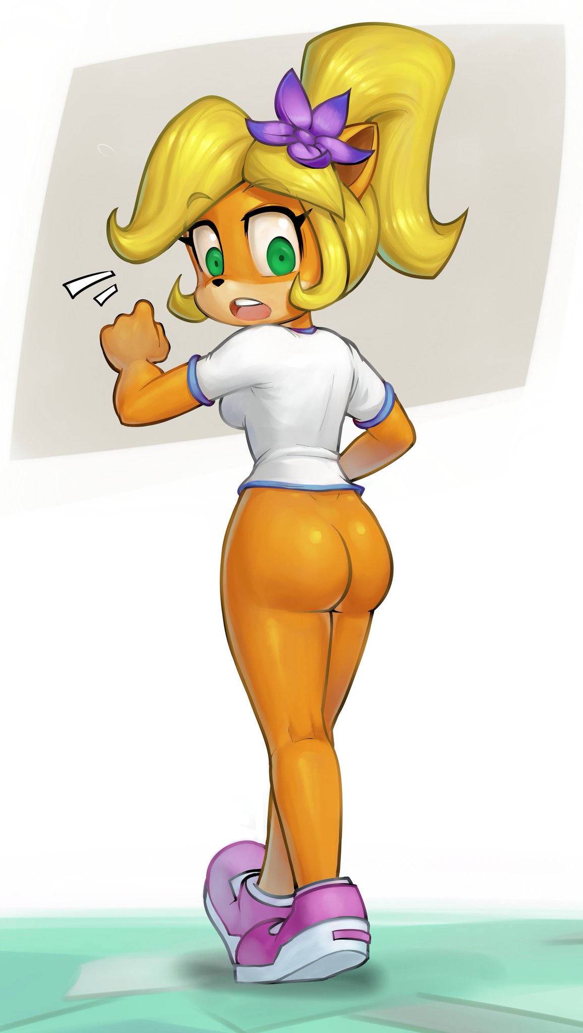 ass bottomless coco_bandicoot crash_(series) embarrassed embarrassed_nude_female enf mario-grant