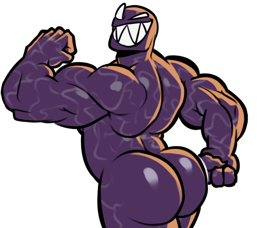 1boy animan animanstudios anthro ass axel_in_harlem back bara biceps big_ass big_butt el_benon gay gay_male mache male male_only marvel mexican muscular muscular_arms muscular_ass muscular_legs muscular_male muscular_thighs purple_body round_butt sharp_teeth smiling solo symbiote tagme vamonos_de_fiesta_a_factory venom venom_(marvel) white_eyes youtube_hispanic