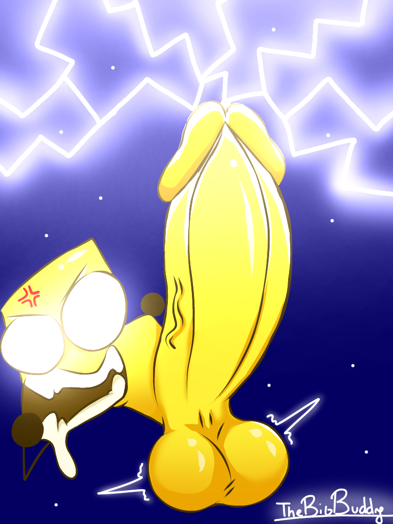 angry anthro battle_for_dream_island bfb bfdi cum_shot hyper_penis lightning lightning_(bfdi) male_only object_shows thebigbuddy thunder