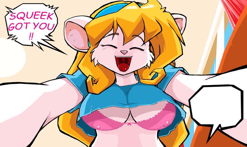 anthro blonde_hair bra comic female fur furry hair mouse pinned pov rodent rxz squeek