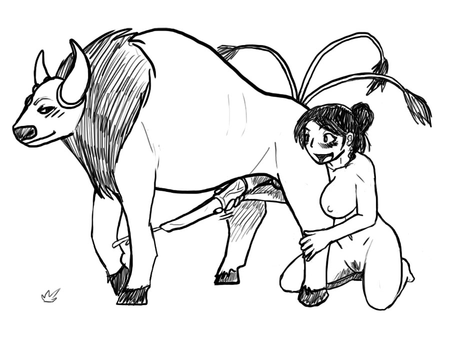 black_and_white blush bovine breasts bull cum drawing erection female feral handjob human illuminatii interspecies kneeling male masturbation monochrome nude penis pokemon pokemon_(species) pokephilia tauros trainer zoophilia