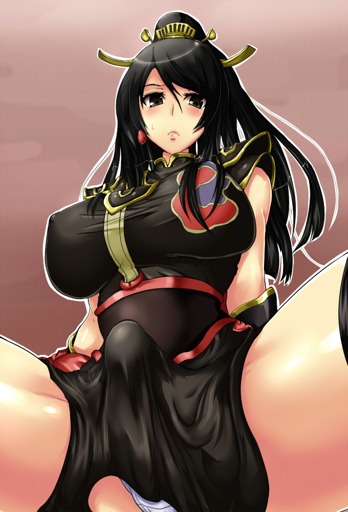 1futa black_hair blush bottomless_skirt breasts bulge cameltail clothed_erection curvy embarrassed erect_nipples erection erection_under_clothes erection_under_skirt futa_only futanari hips huge_breasts nipple_bulge nipples penis penis_under_clothes penis_under_skirt poko_chin skirt skirt_lift solo taut_shirt tenting thick_thighs thighhighs thighs wide_hips