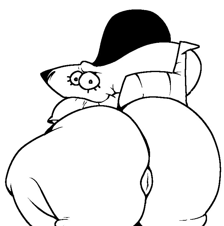 anthro anus ass big_butt clothing d0ncassidy digital_media_(artwork) female gwenny_(d0ncassidy) looking_at_viewer looking_back mammal monochrome murid murine presenting presenting_hindquarters rat rear_view rodent simple_background solo thick_thighs topwear white_background