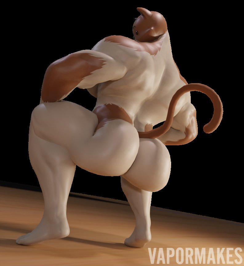 1boy 2023 3d 3d_(artwork) anthro balls bending_knees breasts_out fortnite fortnite:_battle_royale furry furry_ass furry_male furry_only gay homosexual looking_at_viewer looking_back meowscles meowscles_(fortnite) penis_removal pose posing squat squats squatting squatting_cowgirl_position squatting_position vapormakes working_out workout