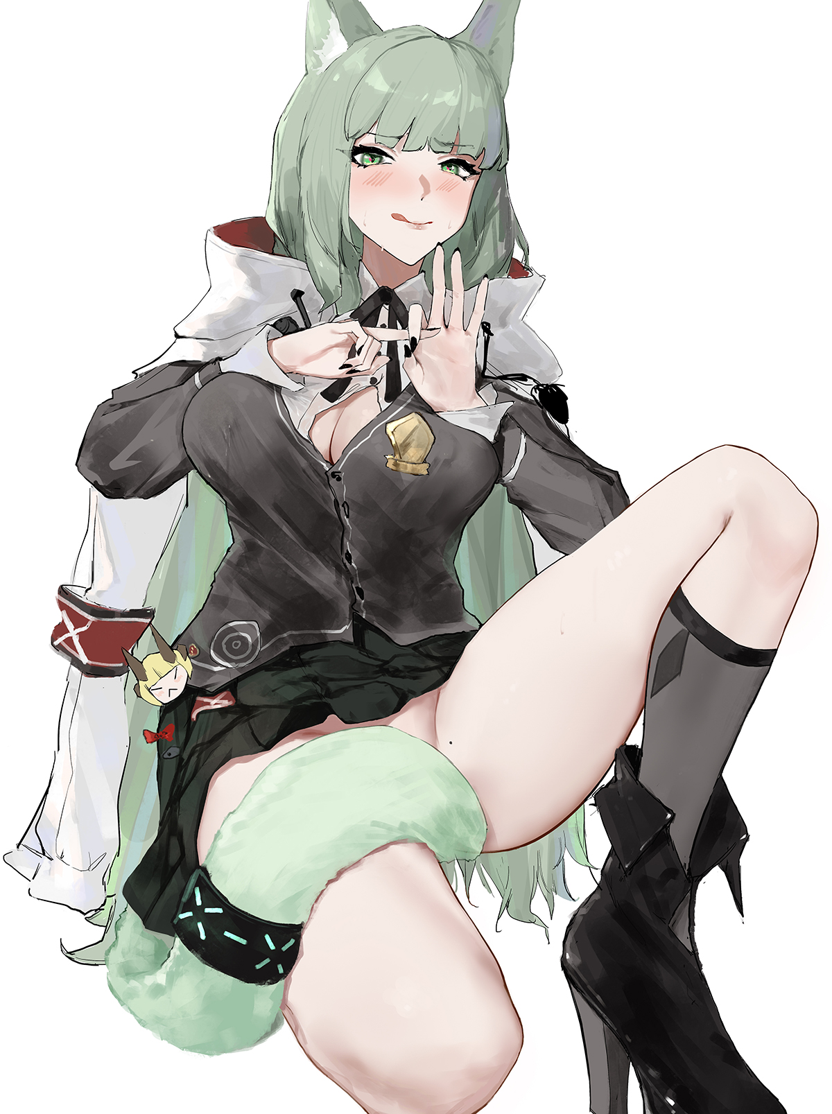 arknights, cat ears, cat girl, cat tail, catgirl, female, harmonie (arknights), inviting to sex, sawaki ken