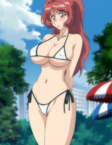 1girls aniyome_wa_ijippari bare_arms bare_legs bare_midriff bare_shoulders bare_thighs belly belly_button big_breasts bikini bikini_bottom bikini_top blush breasts busty cleavage cleft_of_venus collarbone discovery_(company) embarrassed erect_nipples erect_nipples_under_bikini erect_nipples_under_clothes erect_nipples_under_swimsuit female female_focus female_only hands_behind_back hips hourglass_figure large_breasts light-skinned_female light_skin lips lipstick long_hair midriff milf mostly_nude naked naked_female necklace nipples nude nude_female nudity red_hair red_lipstick screenshot shiny_hair skimpy skimpy_bikini sole_female solo solo_female solo_focus swimsuit swimwear tagme takama_kozue thighs thong thong_bikini voluptuous voluptuous_female wide_hips