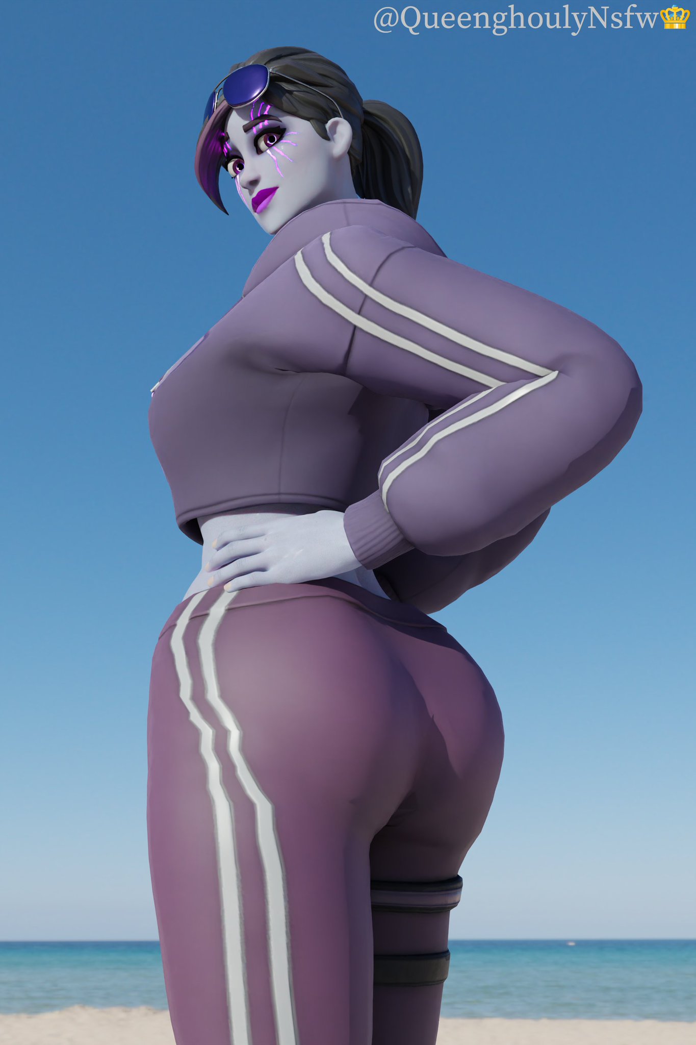 beach britestorm_bomber clothed clothing cloudburst_bomber fortnite pose posing queenghoulynsfw