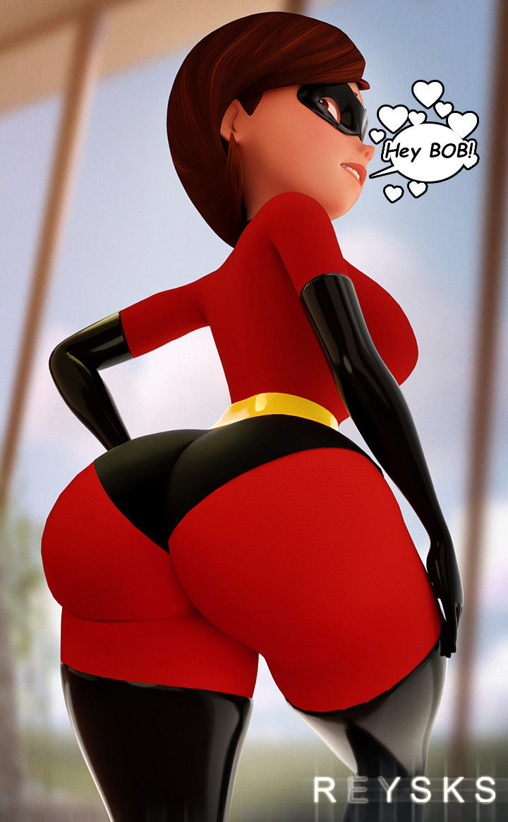 1girls, 3d, ass, big ass, big butt, breasts, brown hair, child bearing hips, commission, disney, elastigirl, fat ass, female, female only, helen parr, hourglass figure, huge ass, large ass, looking back, mature female, milf, name drop, pixar, pose, posing, round ass, rysketches, short hair, solo, speech bubble, straight hair, superheroine, text, the incredibles, the incredibles 2, thick, thick ass, thick thighs, tight clothing, voluptuous, wide hips, wife